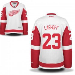 Detroit Red Wings Brian Lashoff Official White Reebok Premier Women's Away NHL Hockey Jersey