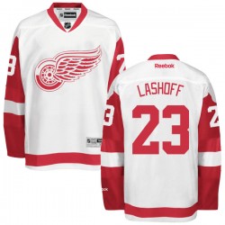 Detroit Red Wings Brian Lashoff Official White Reebok Authentic Adult Away NHL Hockey Jersey