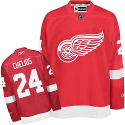 Detroit Red Wings Chris Chelios Official Red Reebok Authentic Adult Home NHL Hockey Jersey
