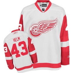 Detroit Red Wings Darren Helm Official White Reebok Authentic Adult Away NHL Hockey Jersey