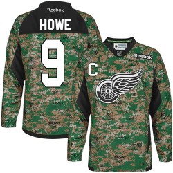 Detroit Red Wings Gordie Howe Official Camo Reebok Authentic Adult Veterans Day Practice NHL Hockey Jersey