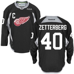Detroit Red Wings Henrik Zetterberg Official Black Reebok Authentic Adult Practice NHL Hockey Jersey
