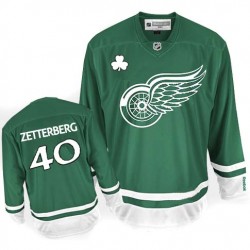 Detroit Red Wings Henrik Zetterberg Official Green Reebok Authentic Adult St Patty's Day NHL Hockey Jersey