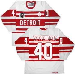 Detroit Red Wings Henrik Zetterberg Official White CCM Authentic Adult Throwback 75TH NHL Hockey Jersey