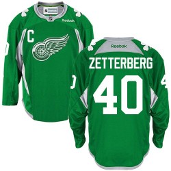 Detroit Red Wings Henrik Zetterberg Official Green Reebok Premier Adult Practice NHL Hockey Jersey