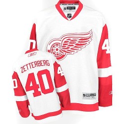 Detroit Red Wings Henrik Zetterberg Official White Reebok Authentic Youth Away NHL Hockey Jersey