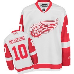 Detroit Red Wings Alex Delvecchio Official White Reebok Authentic Adult Away NHL Hockey Jersey