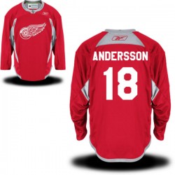 Detroit Red Wings Joakim Andersson Official Red Reebok Authentic Adult Practice Team NHL Hockey Jersey
