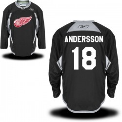 Detroit Red Wings Joakim Andersson Official Black Reebok Authentic Adult Practice Alternate NHL Hockey Jersey