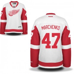 Detroit Red Wings Alexey Marchenko Official White Reebok Premier Women's Away NHL Hockey Jersey
