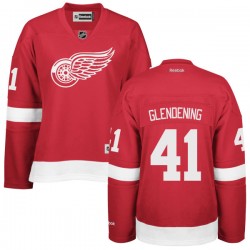 Detroit Red Wings Luke Glendening Official Red Reebok Authentic Women's Home NHL Hockey Jersey