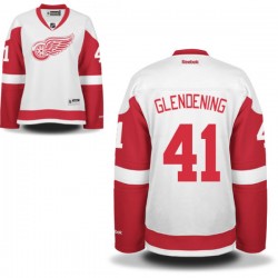 Detroit Red Wings Luke Glendening Official White Reebok Authentic Women's Away NHL Hockey Jersey