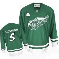 Detroit Red Wings Nicklas Lidstrom Official Green Reebok Authentic Adult St Patty's Day NHL Hockey Jersey