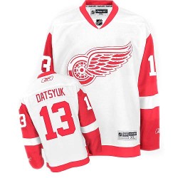 Detroit Red Wings Pavel Datsyuk Official White Reebok Authentic Adult Away NHL Hockey Jersey