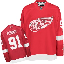 Detroit Red Wings Sergei Fedorov Official Red Reebok Authentic Adult Home NHL Hockey Jersey