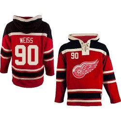 Detroit Red Wings Stephen Weiss Official Red Old Time Hockey Premier Adult Sawyer Hooded Sweatshirt Jersey