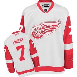 Detroit Red Wings Ted Lindsay Official White Reebok Authentic Adult Away NHL Hockey Jersey