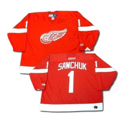 Detroit Red Wings Terry Sawchuk Official Red CCM Authentic Adult Throwback NHL Hockey Jersey
