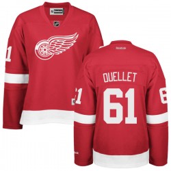 Detroit Red Wings Xavier Ouellet Official Red Reebok Authentic Women's Home NHL Hockey Jersey