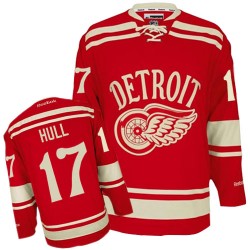Detroit Red Wings Brett Hull Official Red Reebok Authentic Adult 2014 Winter Classic NHL Hockey Jersey