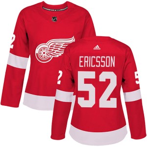 Detroit Red Wings Jonathan Ericsson Official Red Adidas Authentic Women's Home NHL Hockey Jersey
