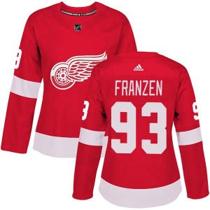 Detroit Red Wings Johan Franzen Official Red Adidas Authentic Women's Home NHL Hockey Jersey