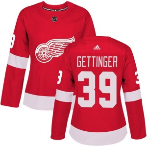 Detroit Red Wings Tim Gettinger Official Red Adidas Authentic Women's Home NHL Hockey Jersey