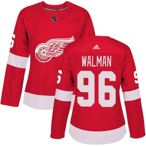 Detroit Red Wings Jake Walman Official Red Adidas Authentic Women's Home NHL Hockey Jersey