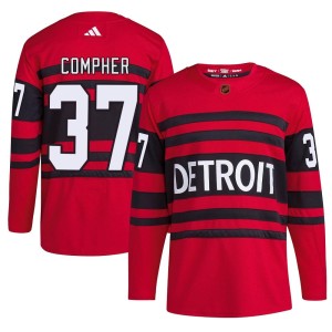 Detroit Red Wings J.T. Compher Official Red Adidas Authentic Youth Reverse Retro 2.0 NHL Hockey Jersey