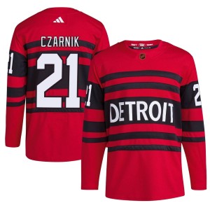 Detroit Red Wings Austin Czarnik Official Red Adidas Authentic Youth Reverse Retro 2.0 NHL Hockey Jersey