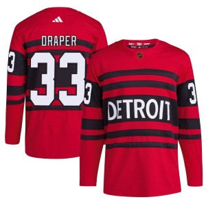 Detroit Red Wings Kris Draper Official Red Adidas Authentic Youth Reverse Retro 2.0 NHL Hockey Jersey