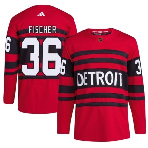 Detroit Red Wings Christian Fischer Official Red Adidas Authentic Youth Reverse Retro 2.0 NHL Hockey Jersey