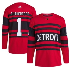 Detroit Red Wings Jim Rutherford Official Red Adidas Authentic Youth Reverse Retro 2.0 NHL Hockey Jersey