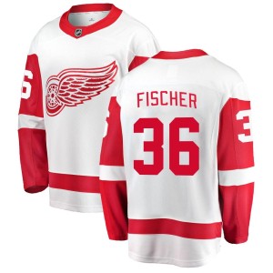 Detroit Red Wings Christian Fischer Official White Fanatics Branded Breakaway Adult Away NHL Hockey Jersey