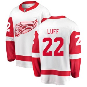 Detroit Red Wings Matt Luff Official White Fanatics Branded Breakaway Adult Away NHL Hockey Jersey