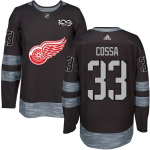 Detroit Red Wings Sebastian Cossa Official Black Authentic Adult 1917-2017 100th Anniversary NHL Hockey Jersey