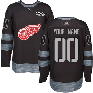Detroit Red Wings Custom Official Black Authentic Adult Custom 1917-2017 100th Anniversary NHL Hockey Jersey