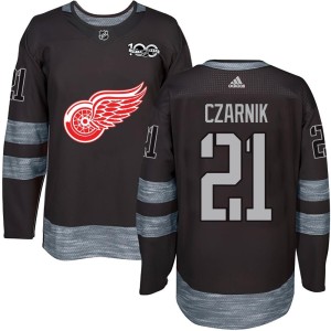Detroit Red Wings Austin Czarnik Official Black Authentic Adult 1917-2017 100th Anniversary NHL Hockey Jersey