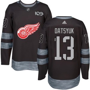 Detroit Red Wings Pavel Datsyuk Official Black Authentic Adult 1917-2017 100th Anniversary NHL Hockey Jersey