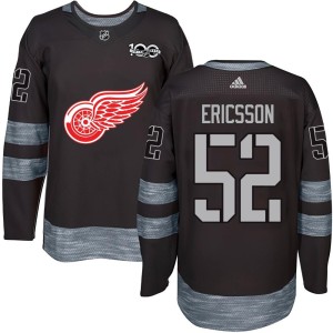 Detroit Red Wings Jonathan Ericsson Official Black Authentic Adult 1917-2017 100th Anniversary NHL Hockey Jersey