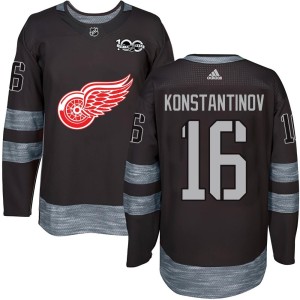 Detroit Red Wings Vladimir Konstantinov Official Black Authentic Adult 1917-2017 100th Anniversary NHL Hockey Jersey