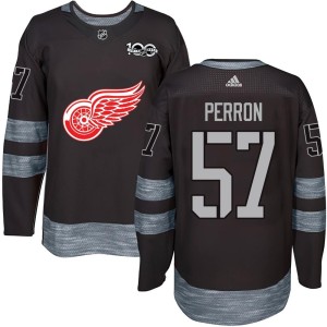 Detroit Red Wings David Perron Official Black Authentic Adult 1917-2017 100th Anniversary NHL Hockey Jersey