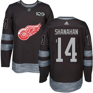 Detroit Red Wings Brendan Shanahan Official Black Authentic Adult 1917-2017 100th Anniversary NHL Hockey Jersey