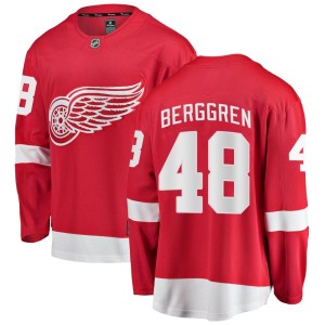 Detroit Red Wings Jonatan Berggren Official Red Fanatics Branded Breakaway Adult Home NHL Hockey Jersey