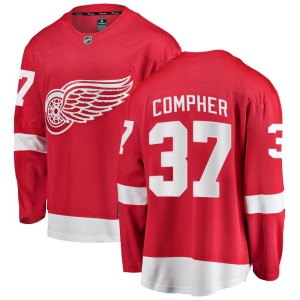 Detroit Red Wings J.T. Compher Official Red Fanatics Branded Breakaway Adult Home NHL Hockey Jersey