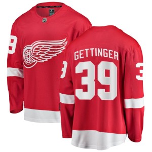 Detroit Red Wings Tim Gettinger Official Red Fanatics Branded Breakaway Adult Home NHL Hockey Jersey