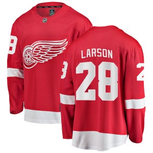 Detroit Red Wings Reed Larson Official Red Fanatics Branded Breakaway Adult Home NHL Hockey Jersey