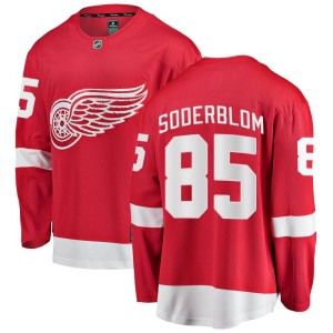 Detroit Red Wings Elmer Soderblom Official Red Fanatics Branded Breakaway Adult Home NHL Hockey Jersey