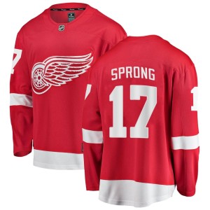 Detroit Red Wings Daniel Sprong Official Red Fanatics Branded Breakaway Adult Home NHL Hockey Jersey