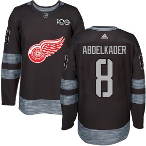 Detroit Red Wings Justin Abdelkader Official Black Authentic Youth 1917-2017 100th Anniversary NHL Hockey Jersey